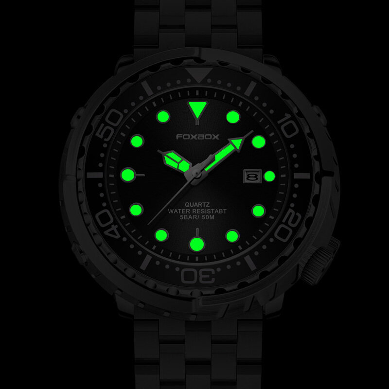 Часы наручные LIGE Мужские кварцевые, спортивные водонепроницаемые светящиеся с стальным циферблатом, 5 АТМ, с коробкой