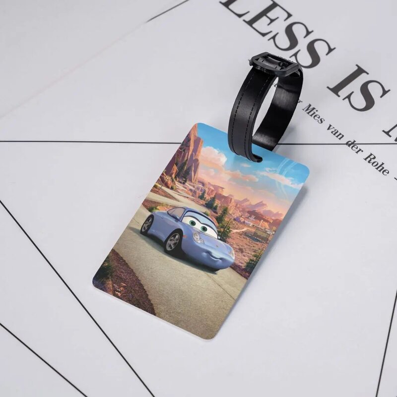 Custom Cartoon Pixar Cars Luggage Tag for Travel Suitcase Privacy Cover ID Label
