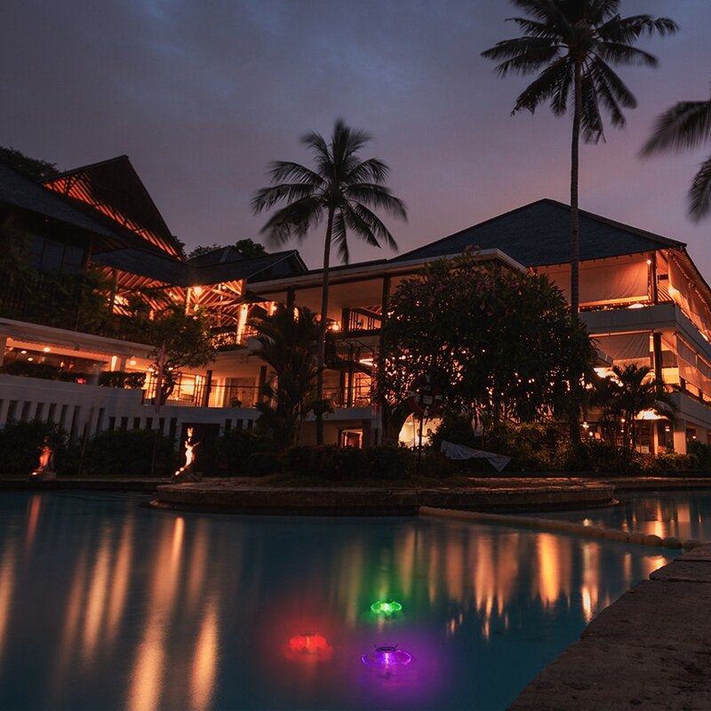 Pływające światło słoneczna RGB dekoracja basenu światło nocne pływające światło światło i automatyczny czujnik