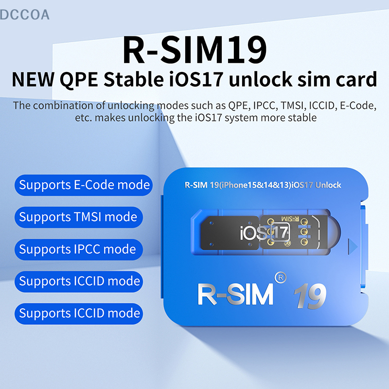 Cartão de liberação estável QPE para gama completa de Apple, R-SIM19, IOS 17 desbloqueio, 6-17, novo