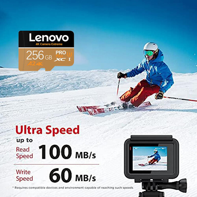 Lenovo-tarjeta de memoria Flash Clase 10, 128GB, TF, 1TB, 2TB, V60, SD, 512GB, alta velocidad, 256GB, para teléfono/ordenador/cámara