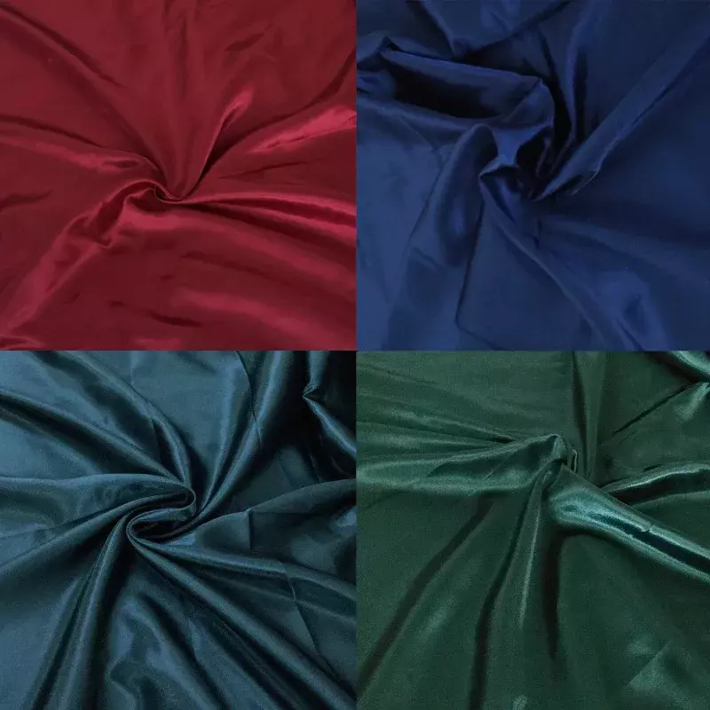 قماش ساتان حريري عالي الكثافة ، قماش أخضر لخياطة الفساتين والقمصان وحفلات الزفاف ، قماش مبطن ، أسود أزرق أحمر وأبيض ، بالمتر ، 3 م ، 5 م ، 10 م