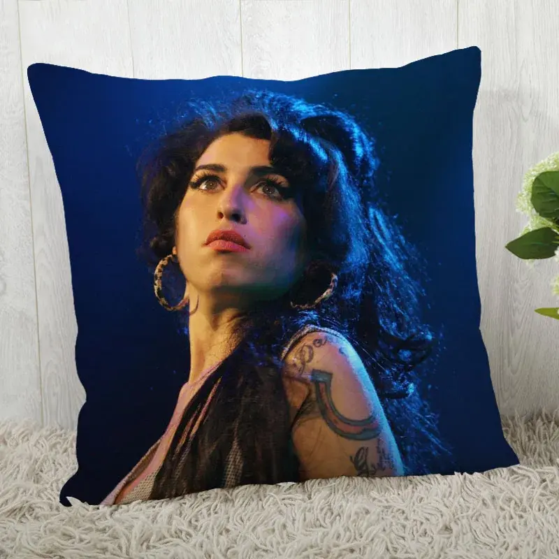 Taie d'oreiller personnalisée Amy Winehouse, taie d'oreiller décorative moderne pour la maison, salon, 45x45cm