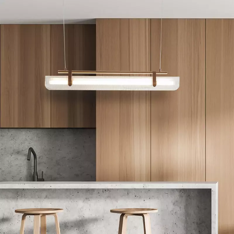 Line Pendant Lamp Nordic Modern Luxury Office Dining Room Bedroom Hanging Fixtures Ceiling Lighting Iron LED Acrylic Chandeliers
