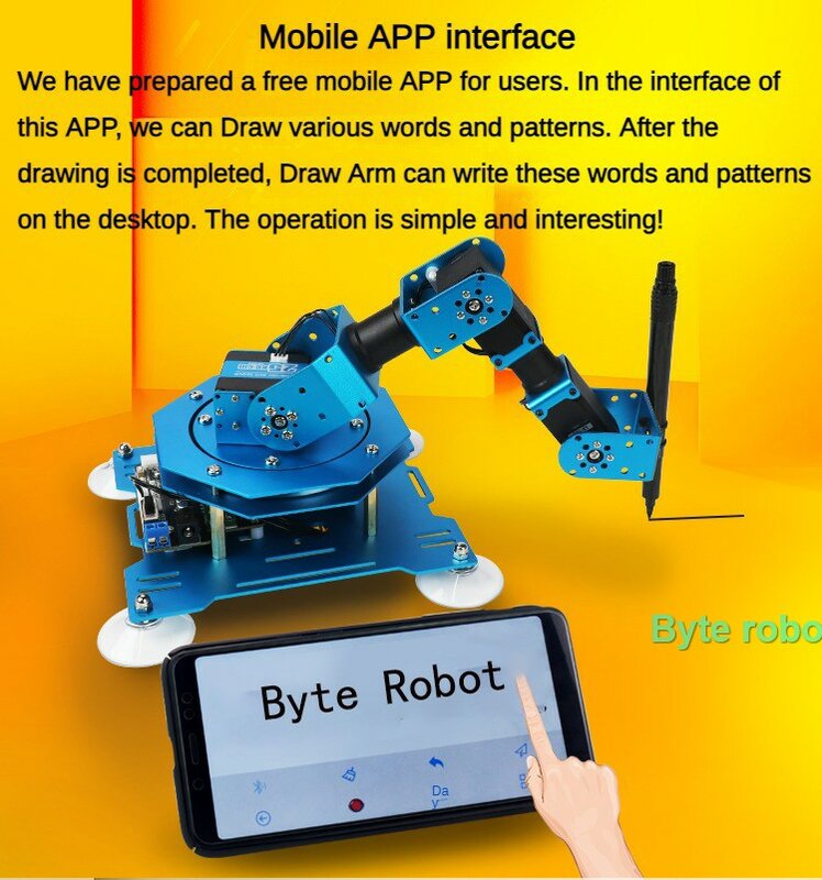 Bluetooth XY Plotter Writing Robot Robotic Arm Smart Writing Drawing Arm for Robot Arm App Bluetooth Control Programmable Robot