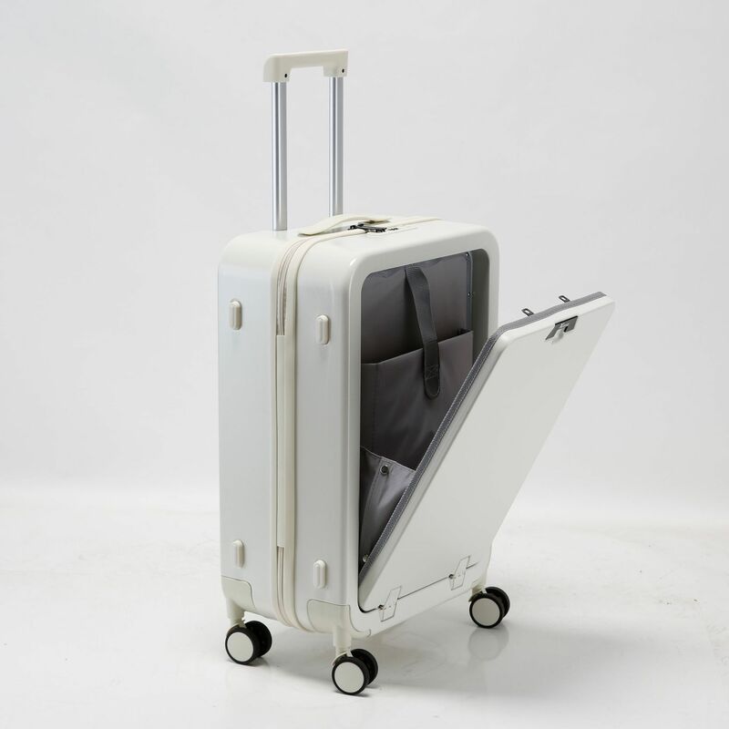2024 New Suitcase Unisex Large Capacity Front Opening Luggage Trolley Password Suitcases Travel Sturdy Durable Rolling Trave Bag