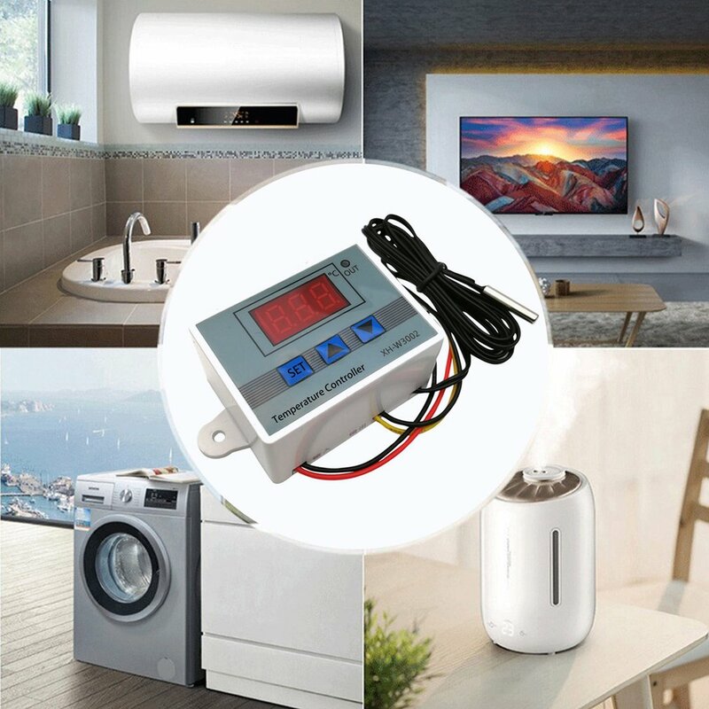 Digital LED Temperature Controller Thermostat Thermoregulator 12V/24V/220V Heat Cool Temp Thermostat Control Switch Probe