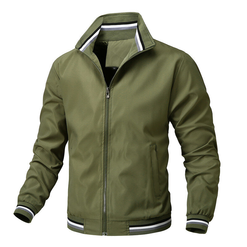 Men's Jacket Spring and Autumn New Casual Fashion Versatile Sports Stand Up Collar Business Jacket Trend Men's Baseball Uniform