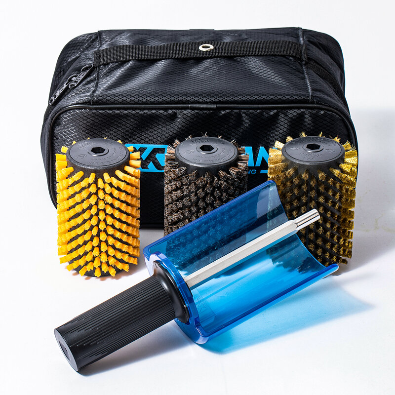 Xcman-kit de escovas para controlador de roto, ski, cabo com todos os 3 escovas: nylon, crina, latão/cortiça