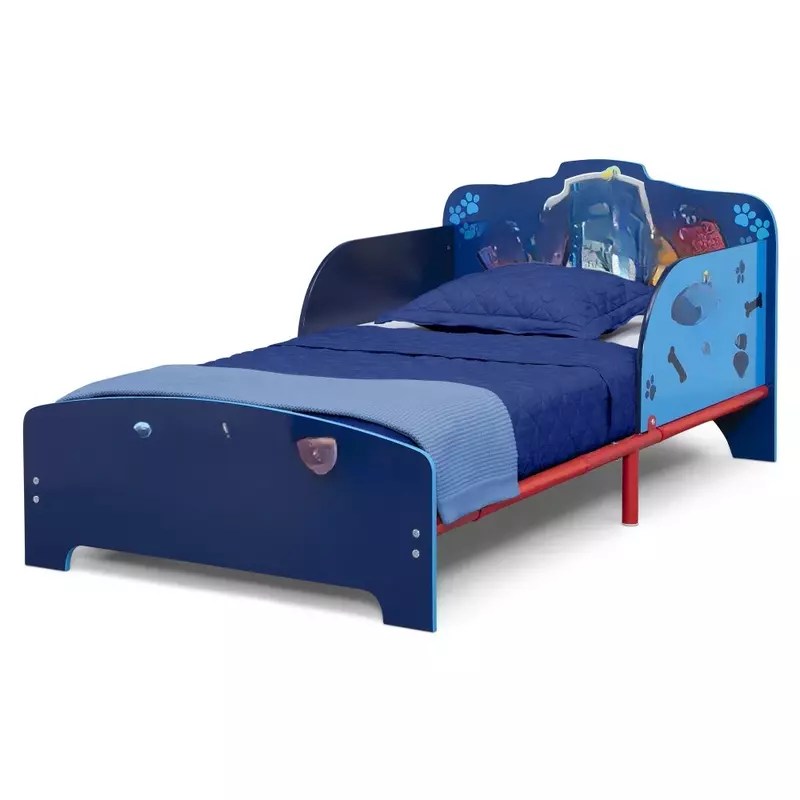 Wood & Metal Toddler Bed by Delta Children, Blue，Best Gift for Kids