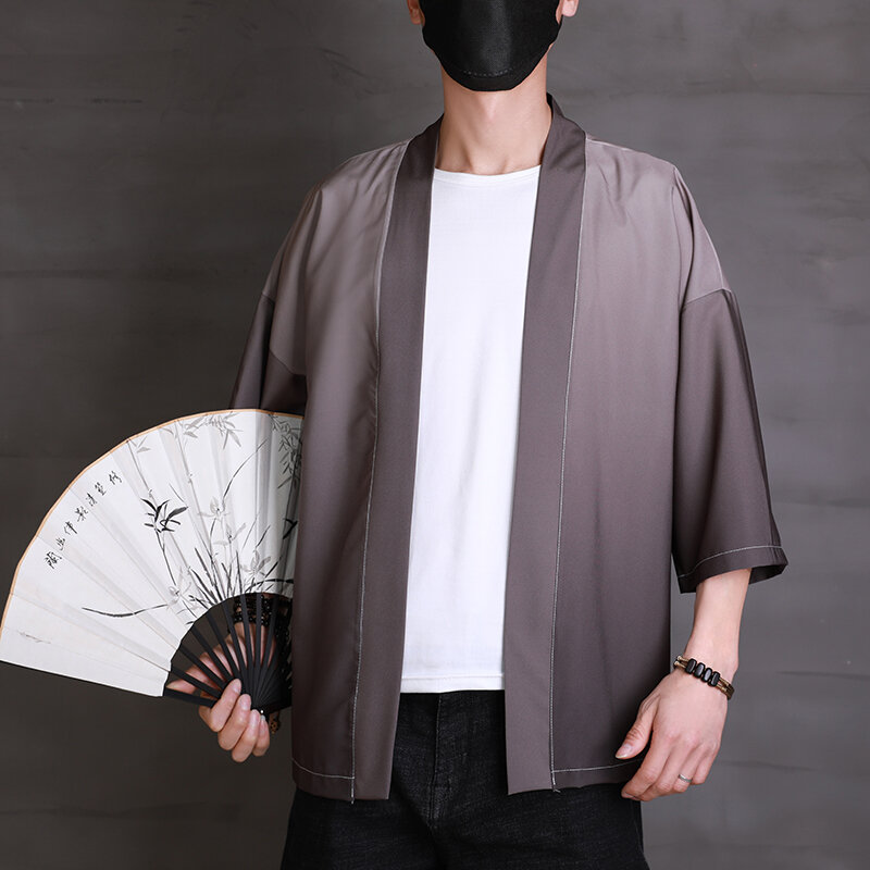 Kimono Japanese Costume Men Coat Harajuku Style Tops Japan Haori Cardigan Chinese Traditional Jacket Loose Shirt Yukata Coats