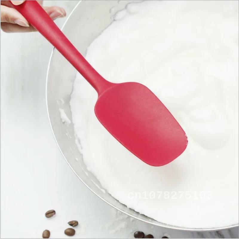 Cuchara universal de silicona resistente al calor, espátula, raspador, utensilio, utensilio con Mango integrado, pastel de helado, 21cm, caliente