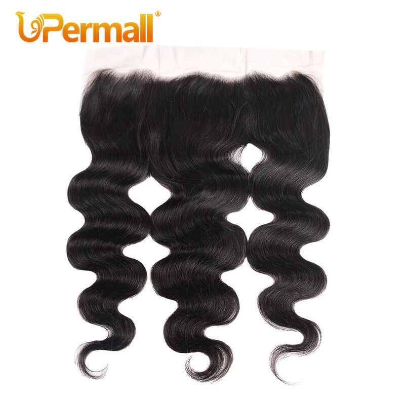 Upermall 26 28 Inch 13x4 13x6 Full Lace Frontal Straight Pre Plucked HD Transparent Body Only Natural Black 100% Remy Human Hair