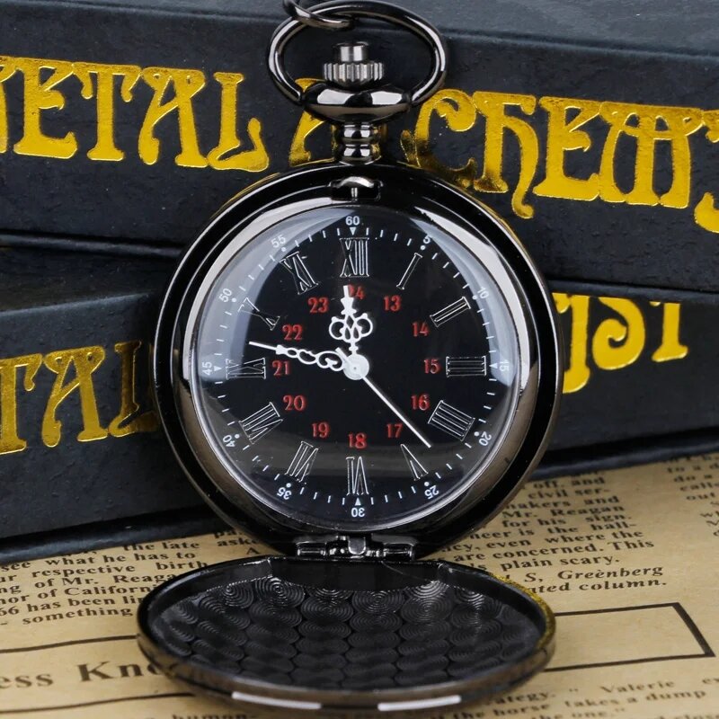 All Hunter Fashion orologio da tasca al quarzo liscio Vintage Roma Amber Display orologio da tasca con catena in Denim regalo per uomo e donna