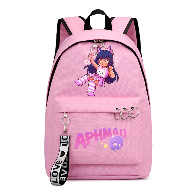 Aphmau-mochila impermeable de alta capacidad para estudiantes, bolso escolar para ordenador portátil, bonita bolsa de viaje para chica