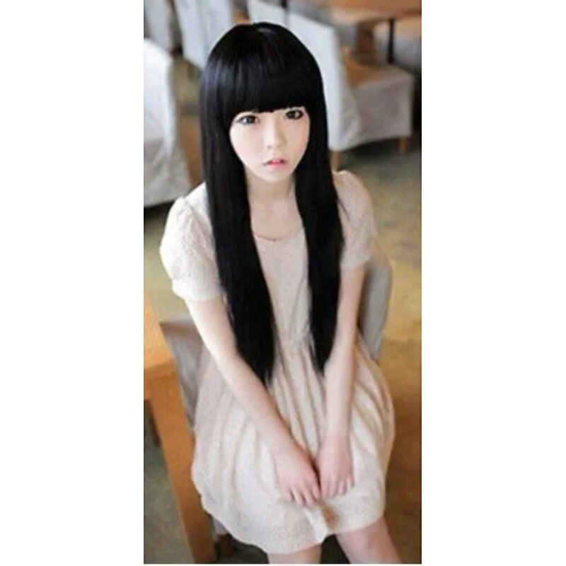Hot Korean fashion long curly cosplay party women Girl kawaii hair full wig