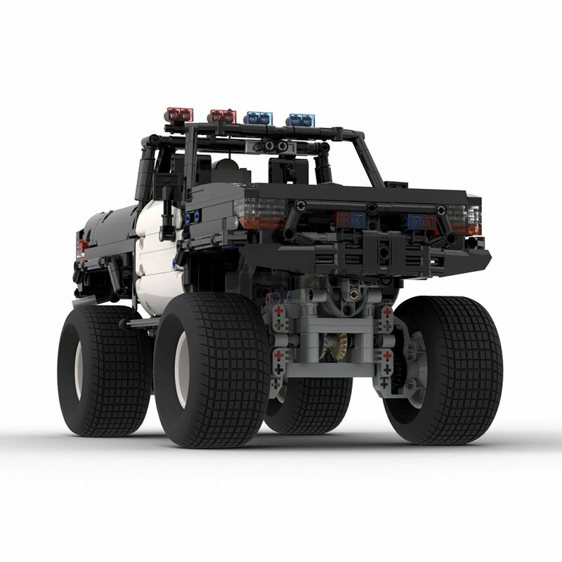 Moc-25336 elektroniczny rysunek 1211 szt. Elementów konstrukcyjnych do splicingu do elektrycznej wersji ciężarówka typu pickup policyjnego