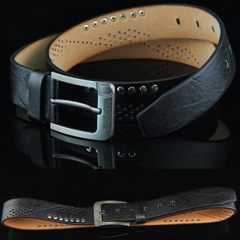 Cinturones casuales de piel de vaca para hombres, hebilla de alta calidad, pretina de vaquero de negocios, diseñador de moda, nuevo, 2022