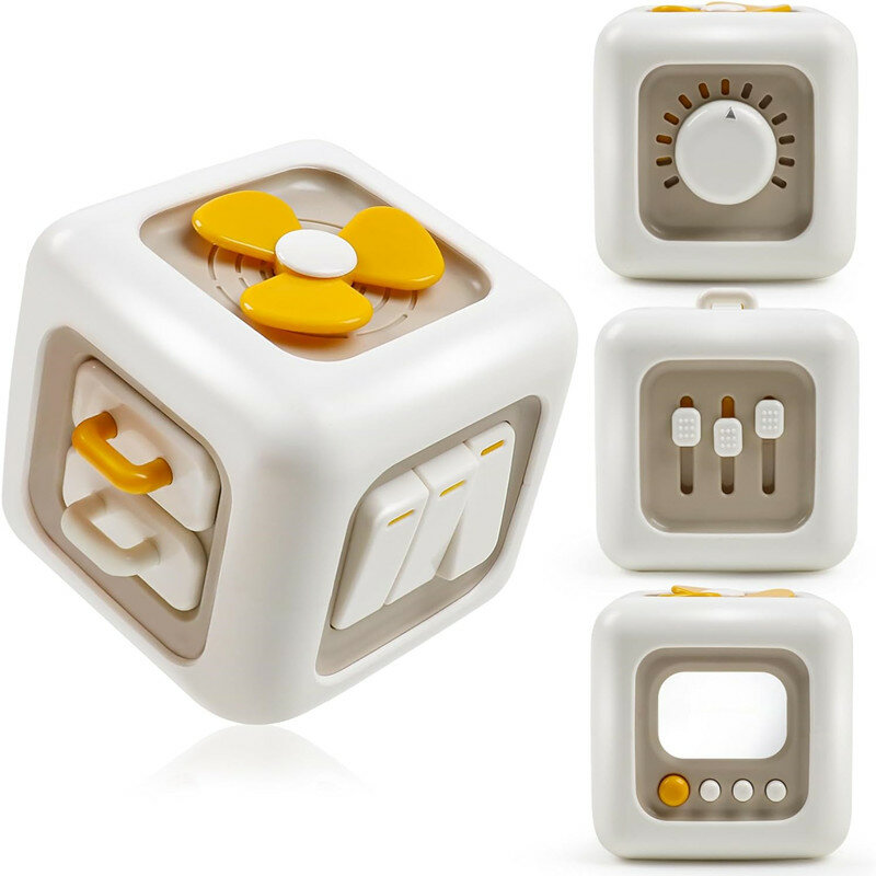 Montessori Activity Cube zabawki dla niemowląt 6 w 1 wielofunkcyjna kostka ruchliwa zabawka podróżna zabawki edukacyjne
