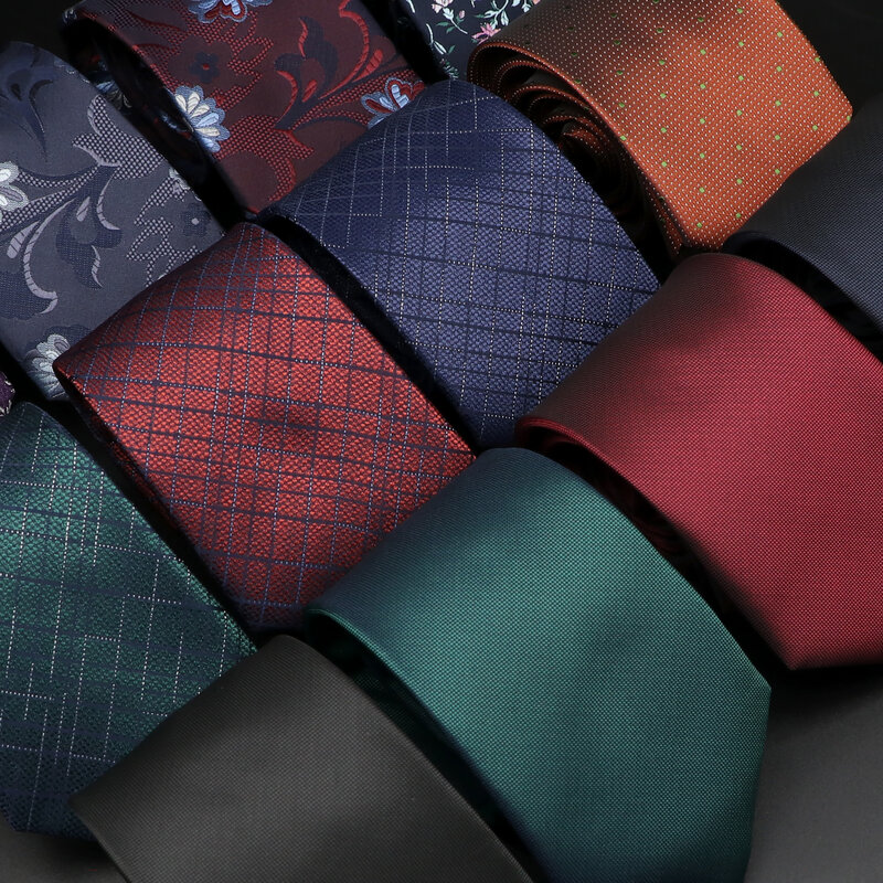 Men's Tie Classic Solid Color Stripe Floral 8cm Jacquard Necktie Daily Wear Cravat Wedding Party Shirt Suit Accessories Gift