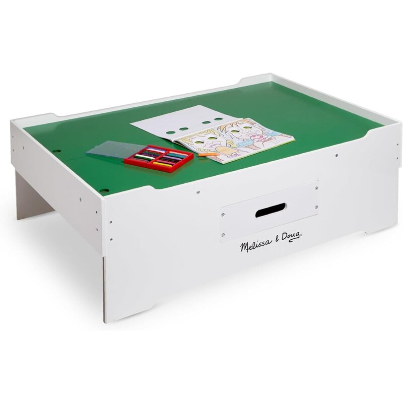 Mesa de juegos Multiactividad de madera Deluxe para sala de juegos, mesa de actividades para niños con almacenamiento, muebles, mesa de tren