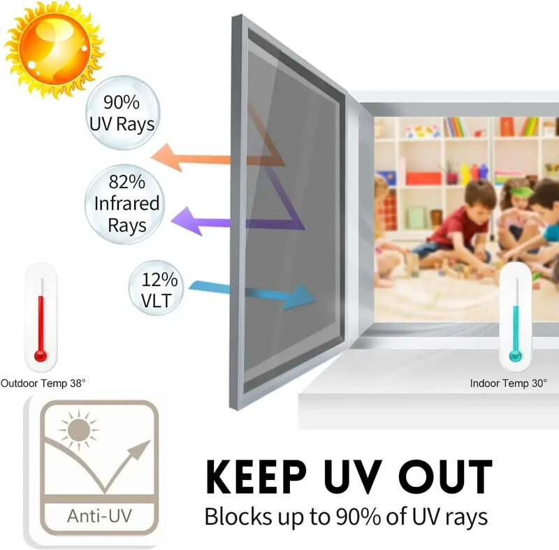 House Anti Look Window Privacy Film adesivo vinile Mirror Foil One Way Car Glass Screen Tint Stickers rotoli strumenti di protezione UV