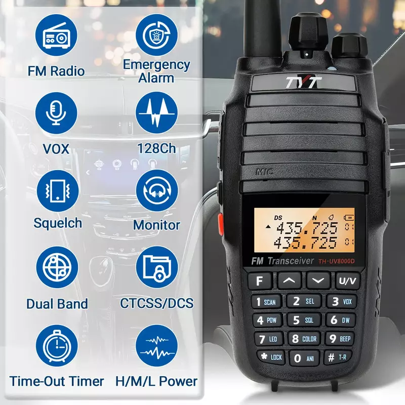 TYT TH-UV8000D Walkie Talkie TH UV8000D 136-174MHz 400-520MHz a lunga distanza VHF UHF Dual Band FM Radio bidirezionale portatile