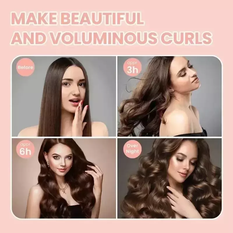 Heatless Hair Curler No Heat Hair Rollers Lazy  Curling Rod Headband Soft Curls Sleeping Flexi Rods with Hook Hair Styling Tools