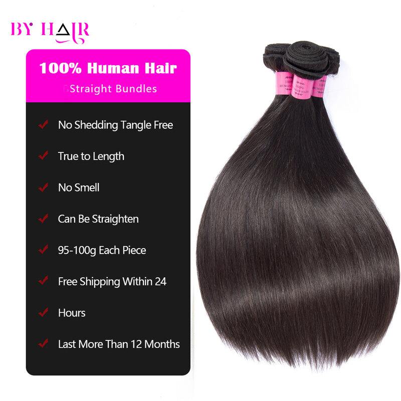 Peruvian Hair Bundles Straight Human Hair Bundles 100% Raw Hair Bundles Remy Hair Extensions For Women Weave 10-40 Inch Tissage