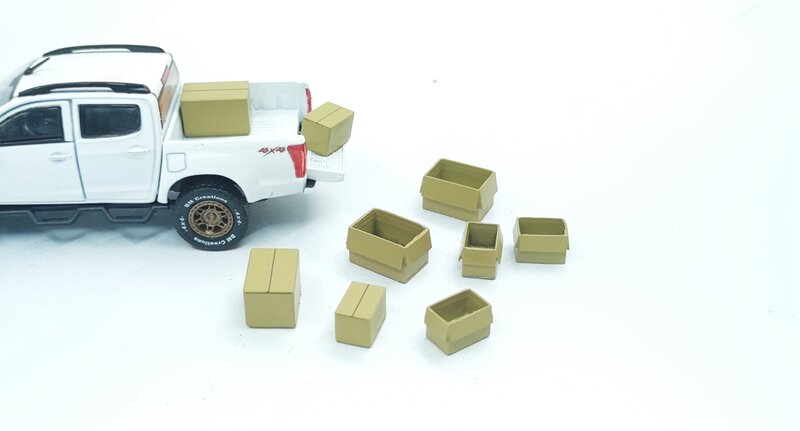 Caja de carga de simulación HO 1/64, caja de cartón, caja exprés, tren de carga, Escena de coche, estación YY030, 1/87