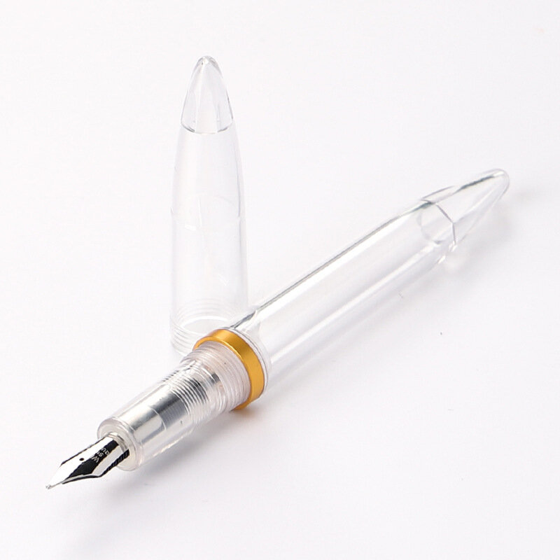 ความจุสูงโปร่งใส Fountain ปากกาสำนักงานธุรกิจ Medium EF/F Nib ปากกาประดิษฐ์ตัวอักษรปากกาของขวัญนักเรียน
