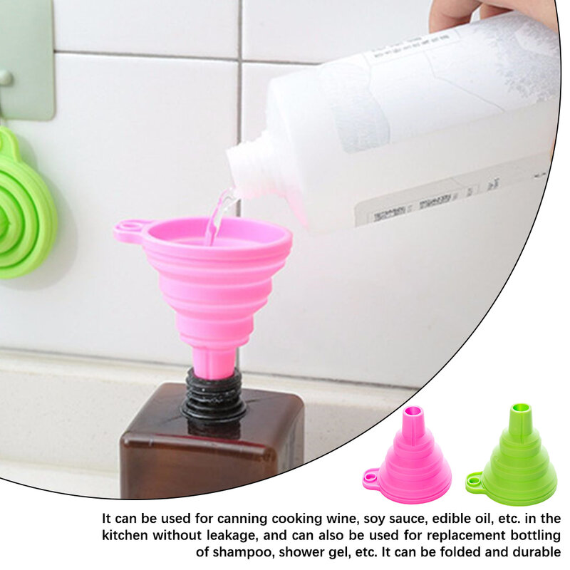 Imbuti pieghevoli a imbuto ampia applicazione piccola leggerezza erogazione di liquidi utensili da cucina utensili da cucina per la casa rosa