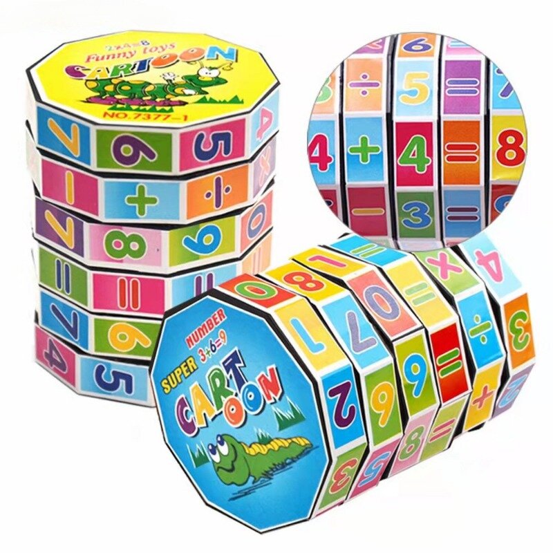 Children Mathematics Numbers Magic Cube Toy Montessori Puzzle Game Kids Learning Educational Math Block Calculate Game