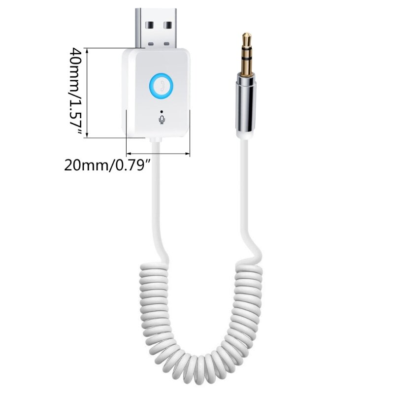 Cable adaptador Aux compatible con para coche, receptor conectores USB 3,5mm, transmisor, altavoces