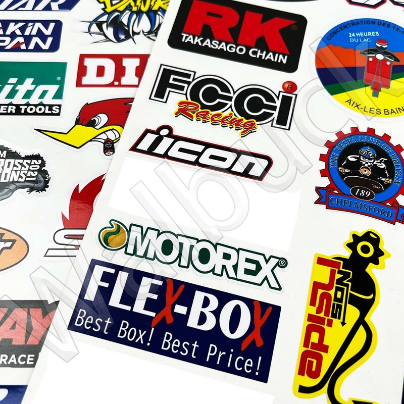 Motocicleta impermeável Adesivos, MotorBike Patrocinador Logotipo, Capacete Tanque Side Strips, decalques para Honda, Suzuki, Kawasaki, Ktm, BMW, Yamaha