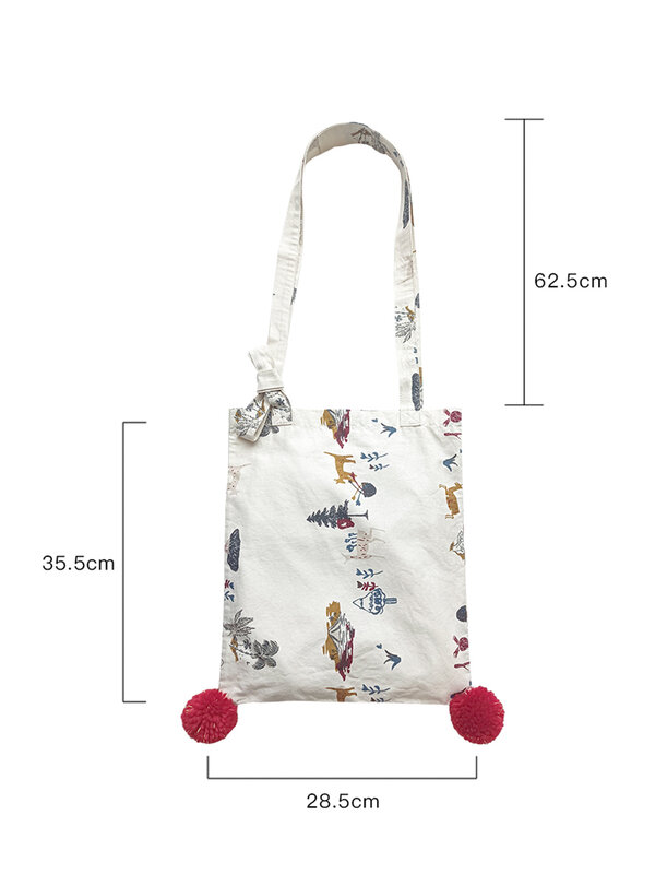 imakokoni 2024 early spring pure cotton fawn forest canvas bag 244531