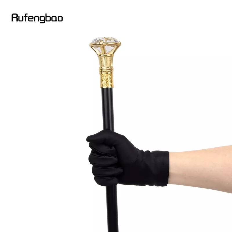 Golden Diamond Type Single Joint Walking Stick Decorative Cospaly Party Fashionable Walking Cane Halloween Crosier 93cm