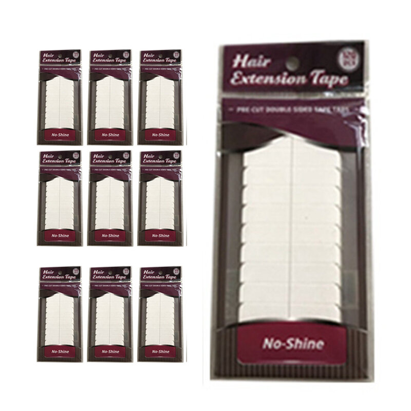 1200 Tabs/Partij 100 Vellen Geen Glans Haarverlenging Dubbelzijdige Tape Vast Haar Witte Plakstrips Voor Toupetjes/Kanten Pruik