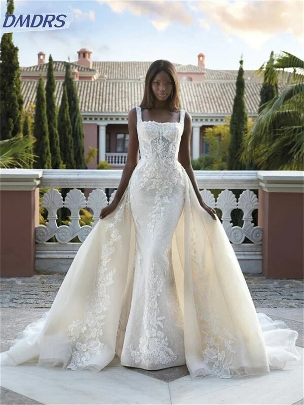 Classic Sleeveless Wedding Dress 2024 Charming Sleeveless Appliquéd Bridal Dress Graceful Floor-length Dress Vestidos De Novia