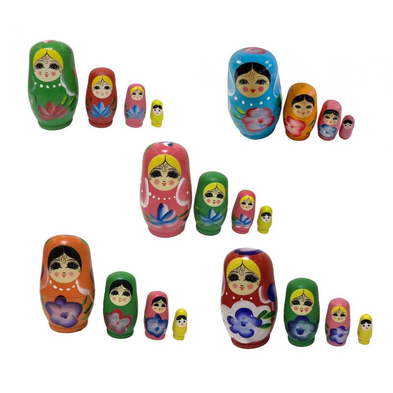 4Pcs Matryoshka Dolls Russian Nesting Dolls for Halloween Children Kids Gift