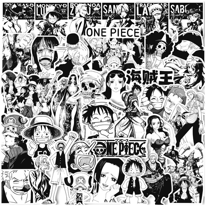 Vintage One Piece Anime Adesivos para Crianças, Decalques Dos Desenhos Animados Kawaii, Adesivo Decoração, DIY, Laptop, Skate, Carro, Brinquedo, 48 Pcs, 50 Pcs, 80 Pcs, 100Pcs