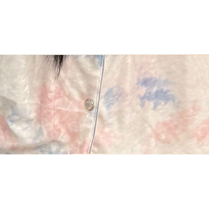 Pijama de veludo dourado feminino, roupa de manga comprida, espreguiçadeira com decote em v, traje de duas peças, primavera, outono, novo, 2024