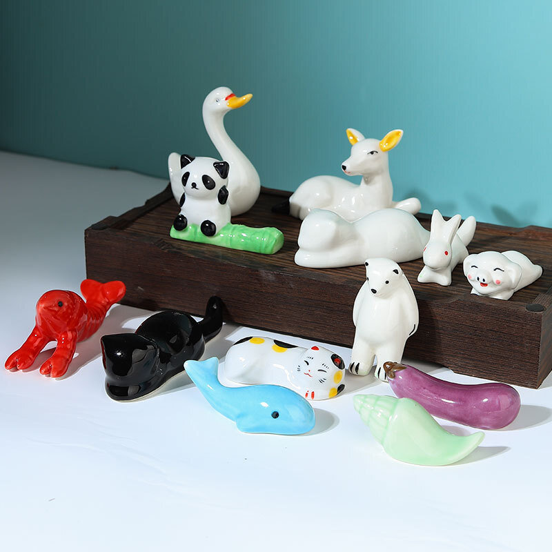 Cute Animal Ceramic Paint Brush Pen Holder Pen Rack Display Stand Palette For Watercolor Gouache Acrylic Painting Art Supplies