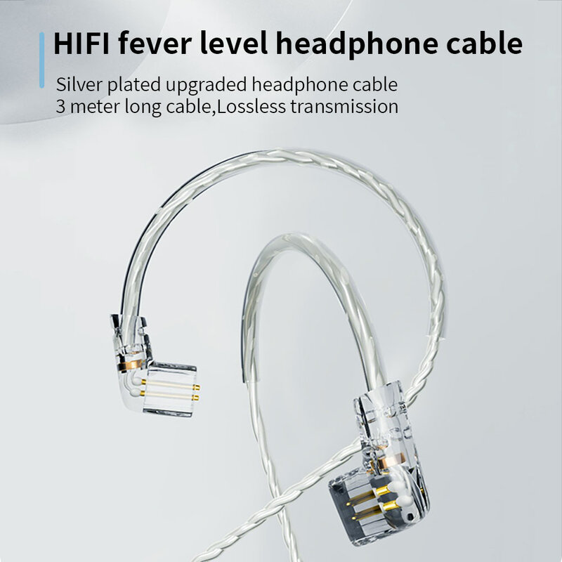 ND 3-metrowa linia do monitorowania na żywo komputera z aktualizacją kabel słuchawek przedłużacz cca kz srebrno-kabel warstwowy przewód 3.5
