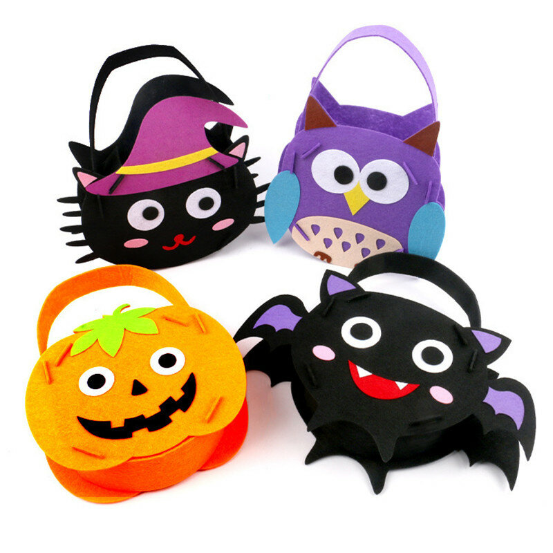 Cartoon DIY Halloween Candy Bag Handicrafts Toys for Kids Kindergarten Art And Crafts Pumpkin Sugar Bag Eeducation Toy Gift