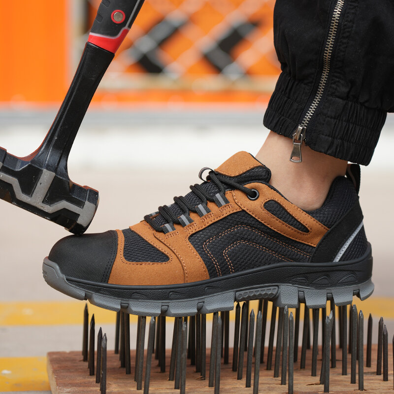 Stivali da lavoro con puntale in acciaio scarpe antinfortunistiche scarpe da lavoro estive antiforatura per la costruzione di uomini e scarpe da lavoro indistruttibili