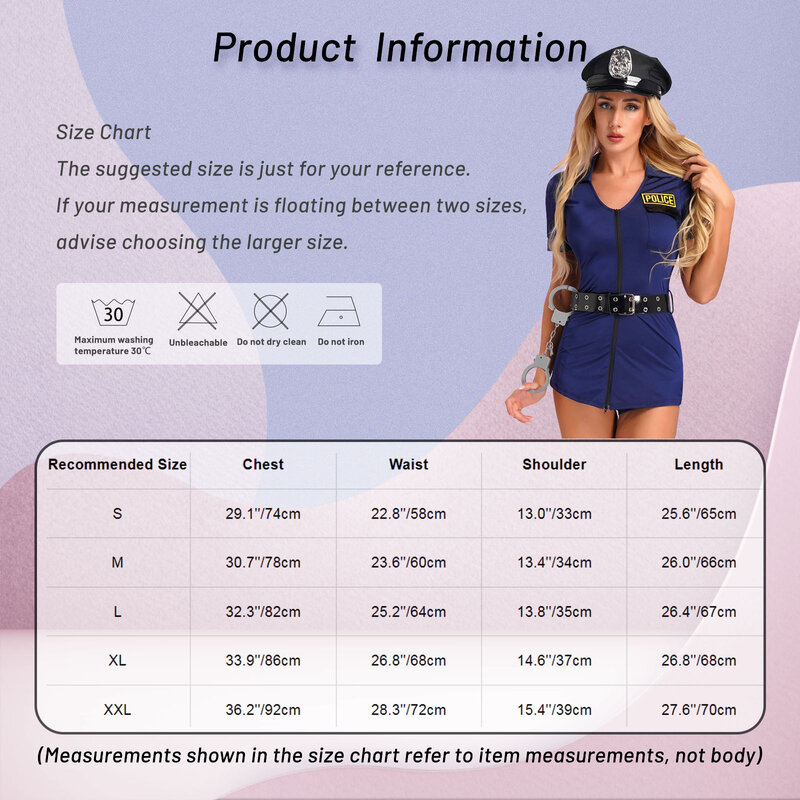 Halloween Policewoman Cosplay Sexy Cop Officer Outfit Costume Traffic Police Officer Uniform For Adult Women Police Fancy Dress