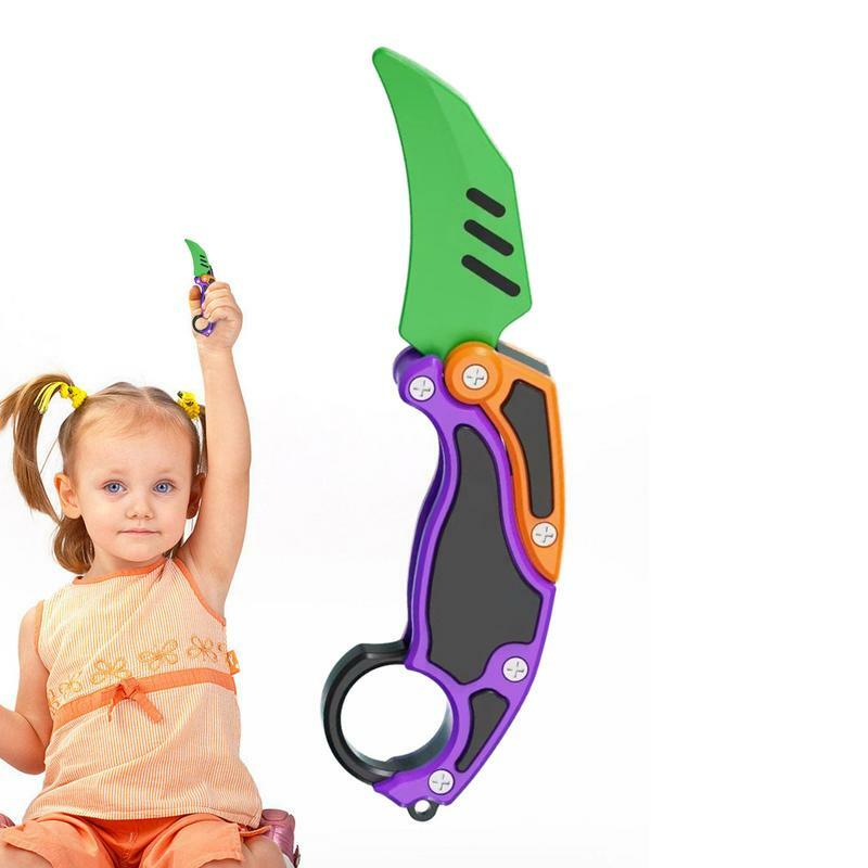 Couteau à griffes pliant par gravité 3D, couteau à carottes à griffes de papillon, jouets Fidget droits pour diabétiques, poussée rapide, jouet d'instituts souligné