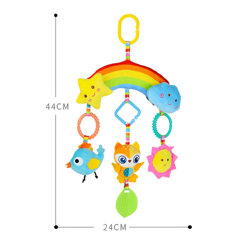 Baby Hanging Toys for Crib Stroller Car Seat Soft Plush Stuffed Animals Toy Baby Teether Rattles Newborn Sensory Toys for Babies