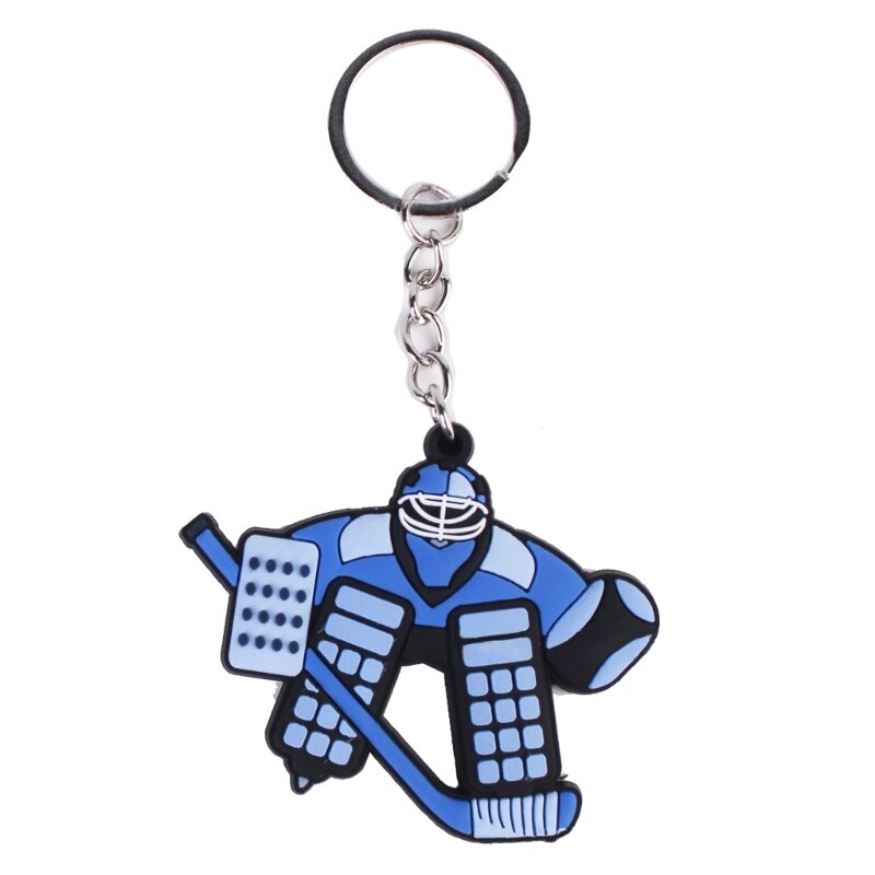 Ice Hockey Sports Pendant Keyring Cartoon Winter Sports Charm Keychain Car Keys Holder Bag Pendant Handbag Accessories